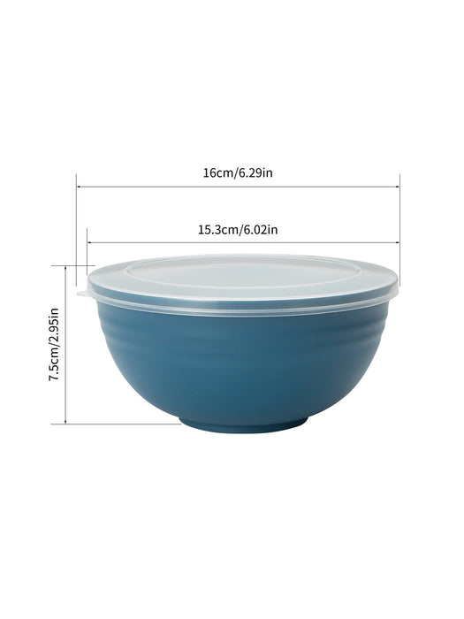 2 / 4 / 6 Piece Reusable Dark Blue Plastic Bowls With Lids