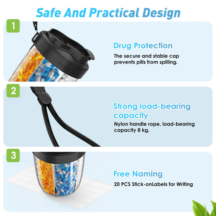 7 Grid Large Pill Organizer For Travel