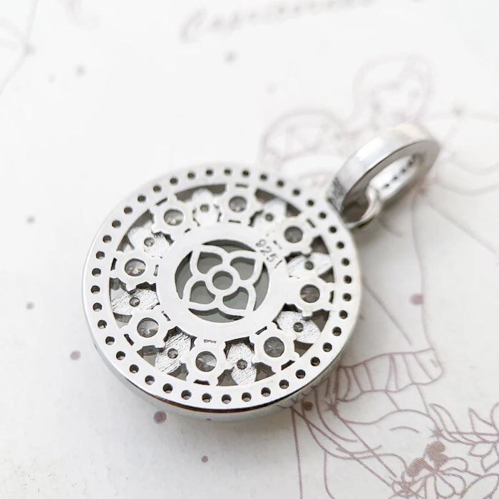 925 Sterling Silver Romantic White Stone Pendant Accessory For Women