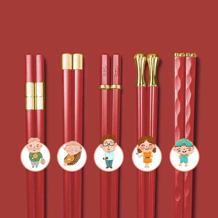 5 Pairs Christmas Chopsticks Reusable Dishwasher Safe Non Slip