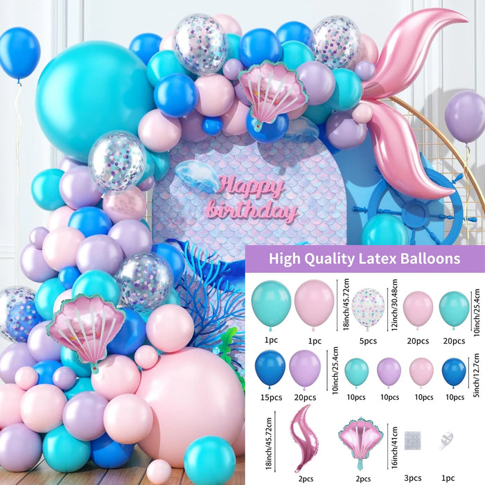 120Pcs Ocean Themed Balloon Set Blue Balloons And Marine Animals As Birthday Parties And Summer Outdoor Beach Decorations
