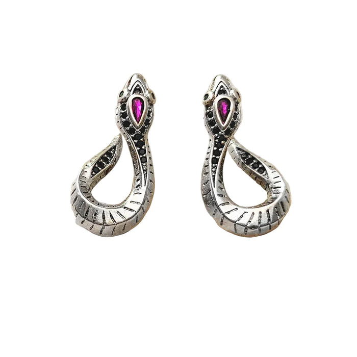 925 Sterling Silver Snake Hinged Hoop Earrings Romantic Gift & Seductive Jewelry For Women