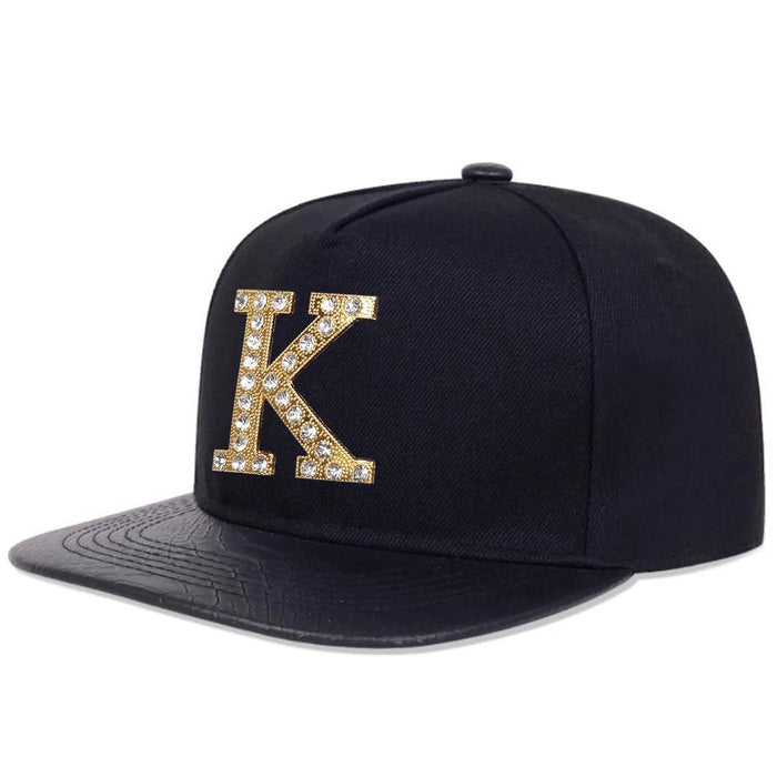 Adjustable Unisex K Letter Drill Baseball Cap Spring / Autumn