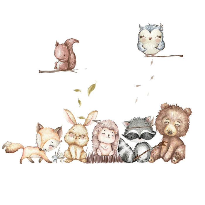 Adorable Cartoon Animal Wall Sticker For Kids Room Decor