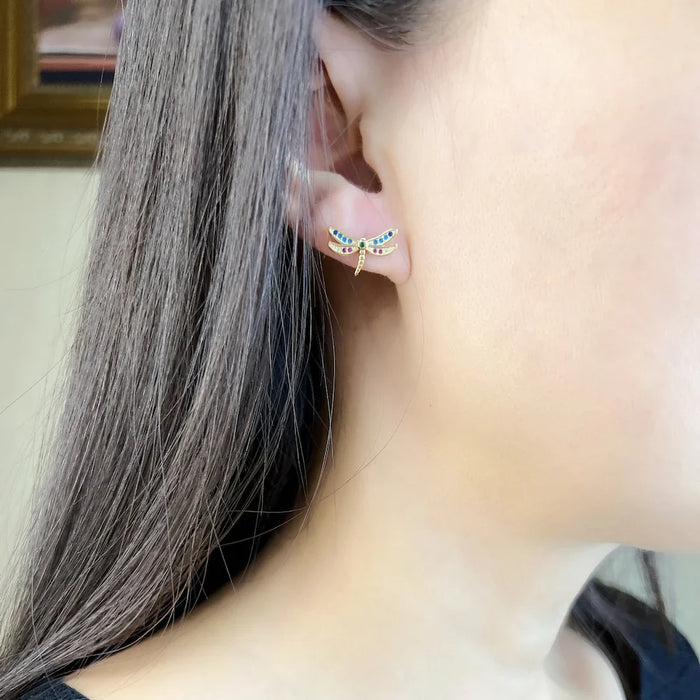 925 Sterling Silver Boho Dragonfly Studs For Women