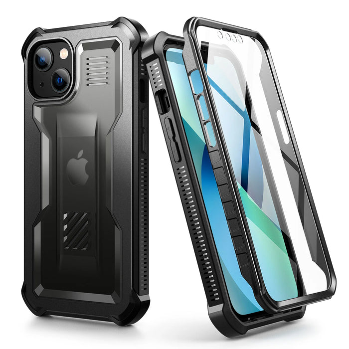 For Iphone 13 360 Degree Full Body Protection Shock Resistant Hard Back Guard Double Heavy Bumper Protector Case With Screen Protector