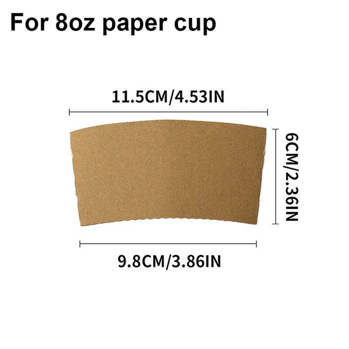 50 Piece Non Slip Kraft Coffee Cup Sleeves For 8 16Oz Hot / Cold Drinks