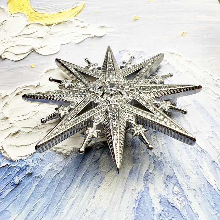 925 Sterling Silver Royal Star Brooch Trendy Gift For Women