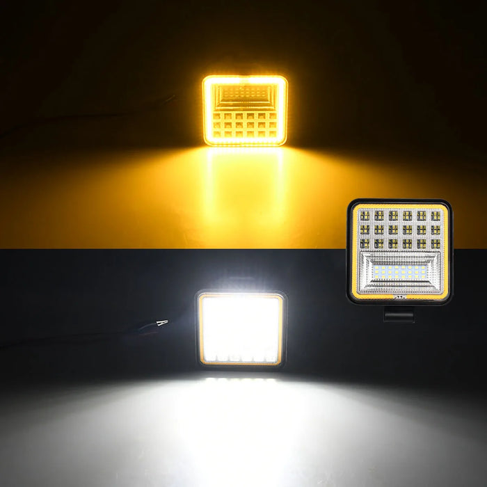 4 Led Round Square Spot Work Light Combo For Truck Suv 4Wd Atv Jeep Tractor