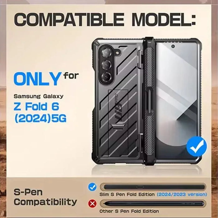 For Samsung Galaxy Z Fold 6 Ub Pro Full Shockproof Heavy Duty Rugged Phone Case With Built-In Screen Protector