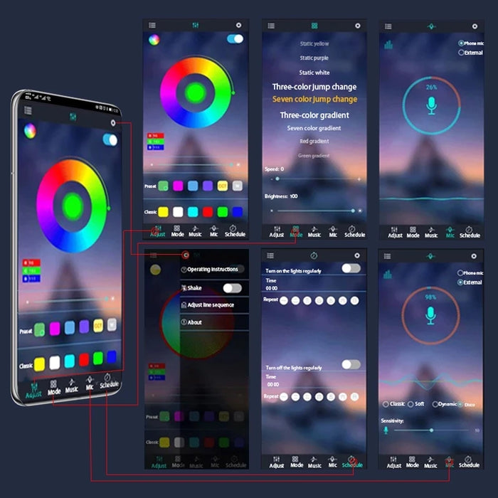 12V Led Motorcycle Atmosphere Foot Light Remote Control Waterproof