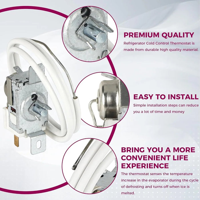 2198202 Refrigerator Cold Control Thermostat Compatible For Whirl-Pool 2161284 2198201 Ps11739232 Ap6006166 Wp2198202