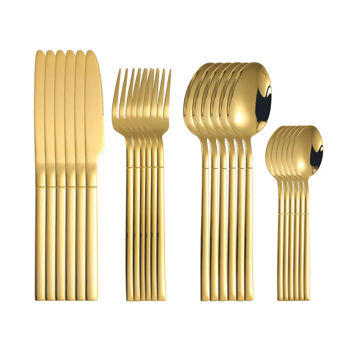 4 / 6 / 16 / 24 Piece Gold Stainless Steel Cutlery Set For Home / Restaurant / Hotel