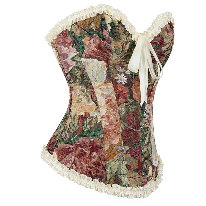 Steapless Lace-Up Bowknot Corset Top Victorian Style Plus Size Xs-Xxl