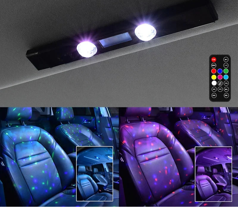 Wireless Voice Control Rgb Car Roof Star Light