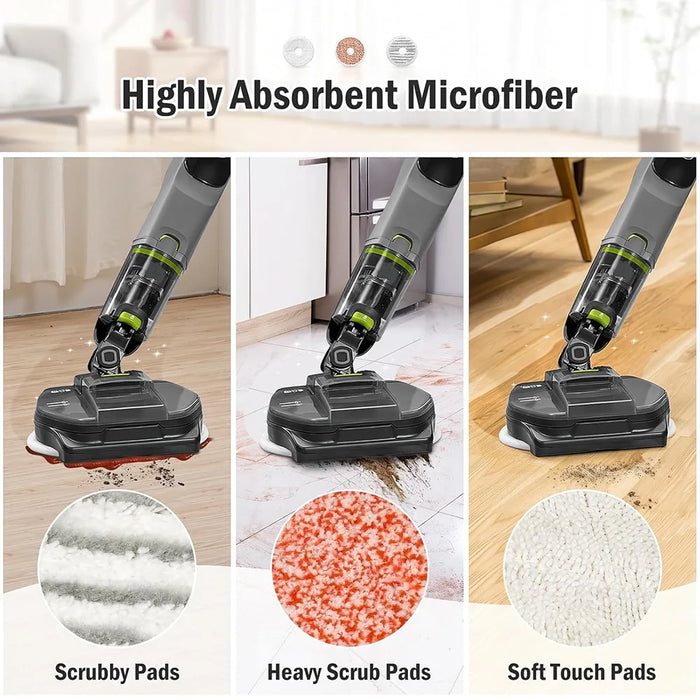 6 Pack Mop Pads For Bissell Spinwave + Vac Cordless 37643 / 3764 All-In-One Powered Spin Mop & Vacuum