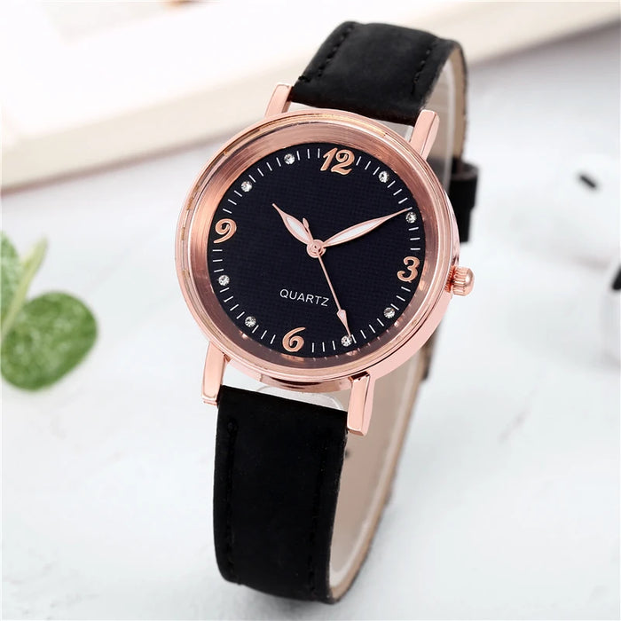 Leather Band Watch Arabic Dial