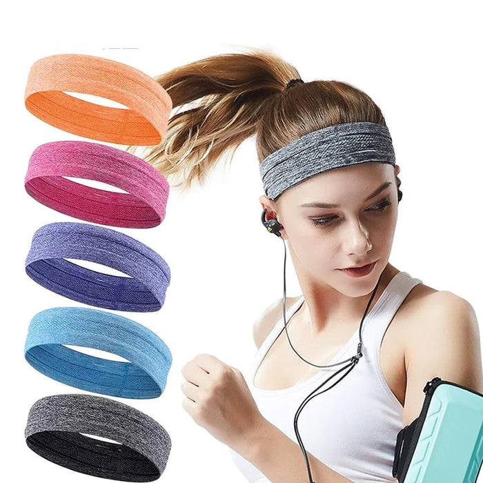 Women Non Slip Sweatband For Sports Moisture Wicking Headband For Running Yoga