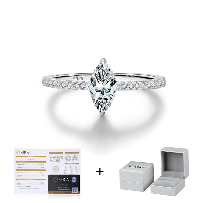 925 Sterling Silver 0.5Ct Moissanite Diamond Ring For Women