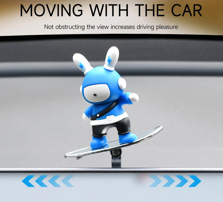 Tesla Model 3 Y Car Dashboard Decoration Cute Doll Skateboard Ornaments