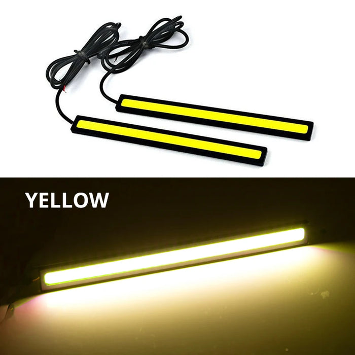 Ultra Thin Led Car Cob Drl Lights Superbright Low Consumption 12V Universal