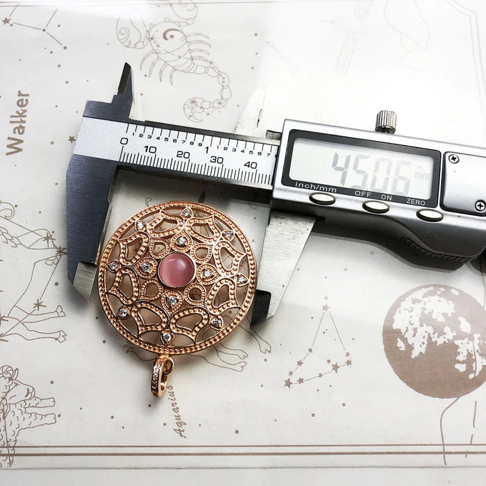 925 Sterling Silver Romantic Rose Gold Lotus Pendant Jewelry For Women