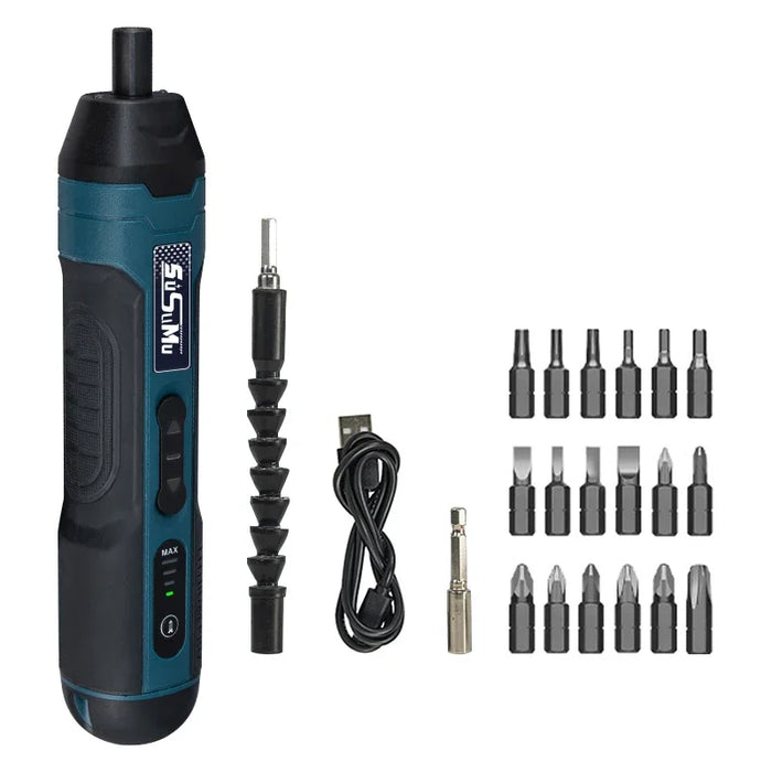 Compact Cordless Screwdriver Set 1300Mah Rechargeable Drill Bits For Household Repairs