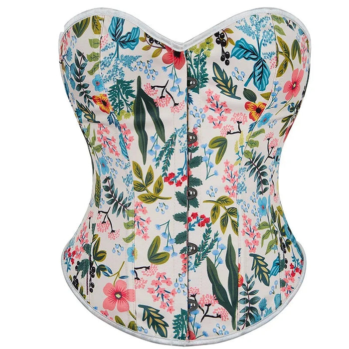 Steapless Lace-Up Front Busk Corset Plus Size Underwear For Women