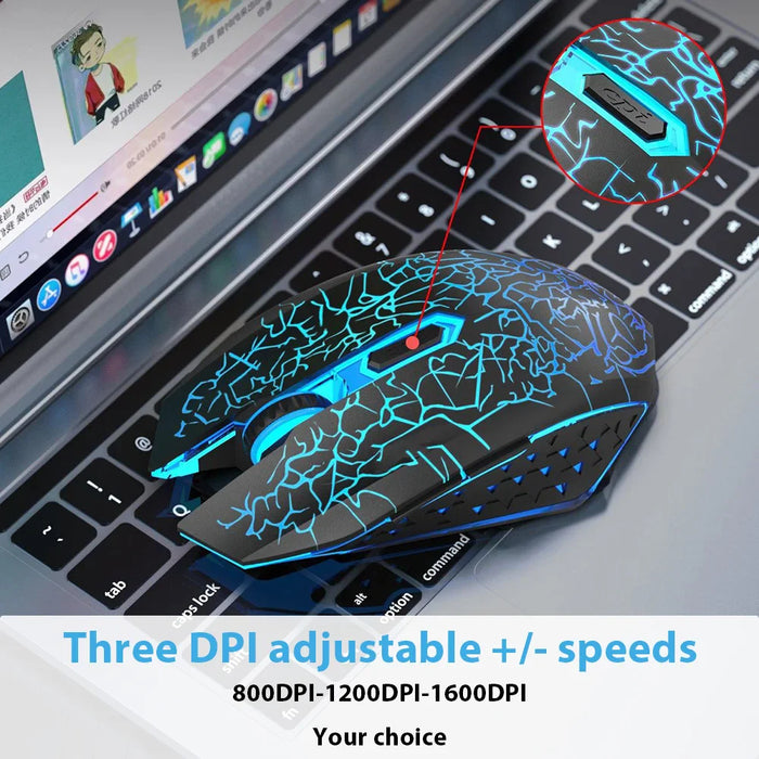 Wireless Gaming Mouse Rgb 2.4G 1600 Dpi Chargeable Pc / Laptop Accessory