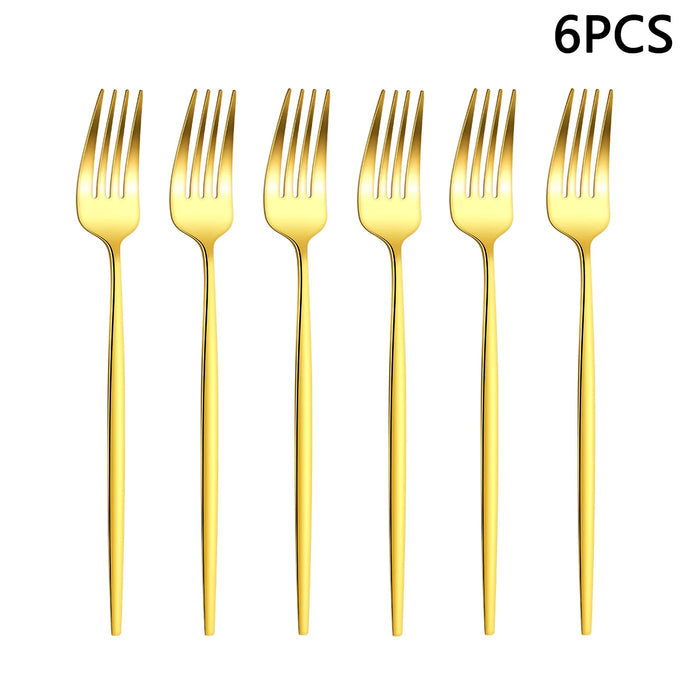 4 / 6 / 16 / 24 Piece Gold Stainless Steel Tableware Set For Home Restaurant Hotel Party Includes Knife Fork Spoon