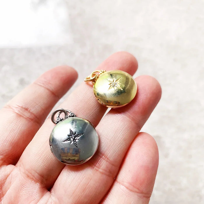 925 Sterling Silver Romantic Gift Star Locket Necklace Fine Jewelry For Women