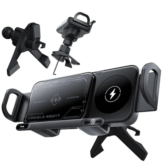 New Car Wireless Charger Gps Stand 15W Fold Screen Phone Fast Charging Car Vent Mount Phone Holder Mount For Smartphone / Pad
