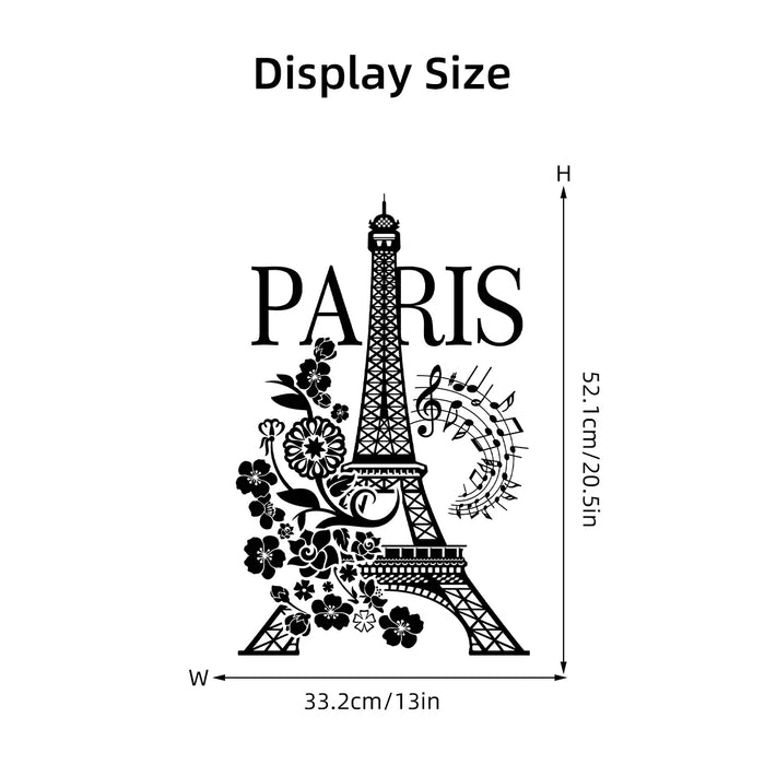 Eiffel Tower Flower Wall Sticker For Kids Room Decor