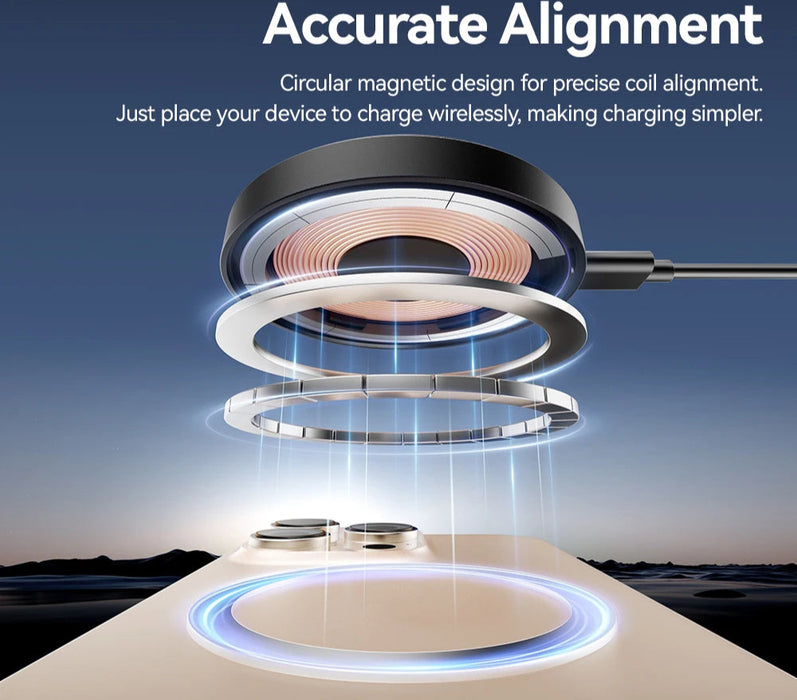 Magnetic Wireless Charger With Holder 15W Fast Charging For Iphone16 15 14 13Pro Max Airpods Mini Wireless Phone Charger