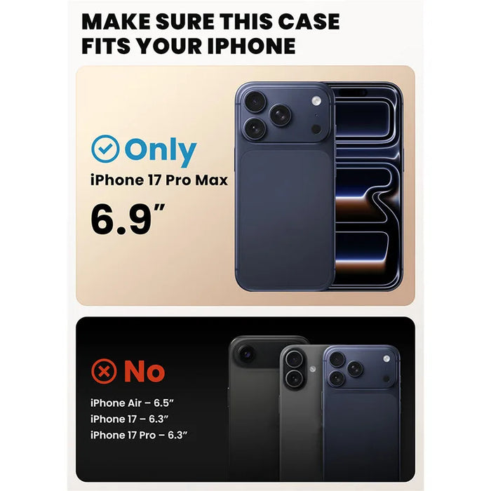 For Iphone 17 Pro Max 6.9 Inch Flip Full-Body Magnetic Phone Case With Tempered Glass Screen Protector & Stand