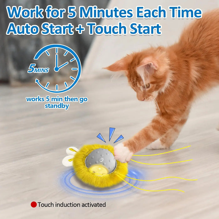 Interactive Cat Toy With Moving Ball And Light