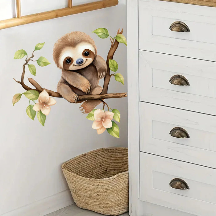 Adorable Sloth Wall Decal For Kids Room Decor