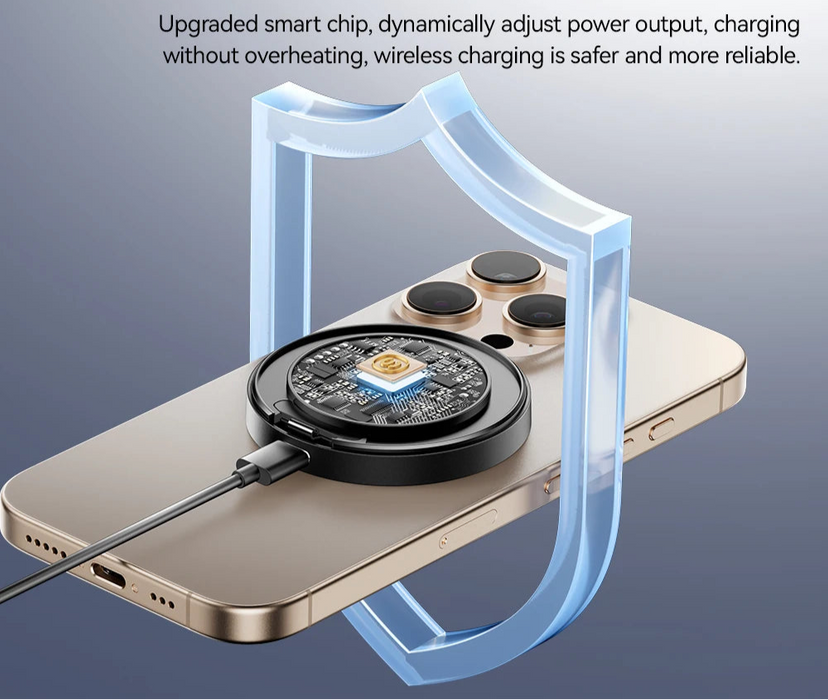 Magnetic Wireless Charger With Holder 15W Fast Charging For Iphone16 15 14 13Pro Max Airpods Mini Wireless Phone Charger