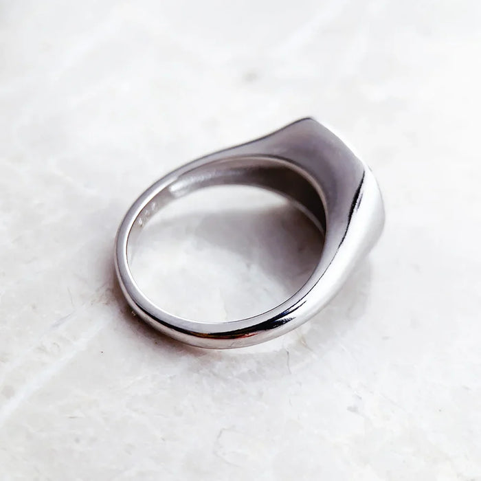 925 Sterling Silver Vintage Star Signet Ring Unisex Jewelry