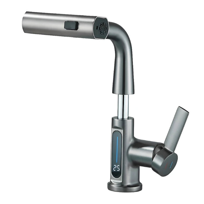 3 Way Digital Basin Faucet with Pull Out Sprayer