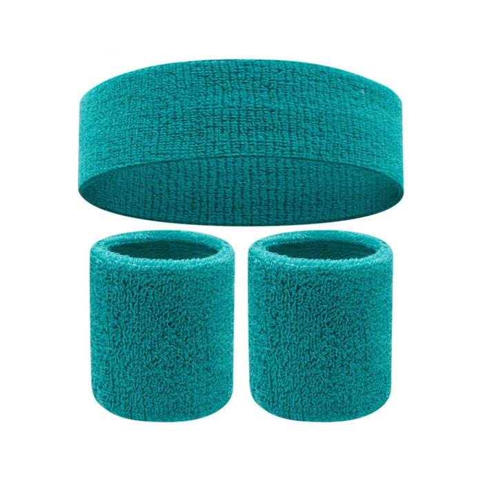 Moisture Wicking Sweatband Set Headband & Wristband Combo