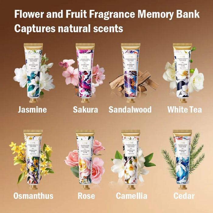 8 Piece Flower Fragrance Hand Cream Set For Moisturizing Nourishing And Repairing Hands