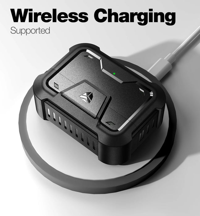 For Beats Studio Buds 2021 Case Led Visible 360 Degree Full-Body Shockproof Rugged Protective Case With Secure Lock Keychain Design