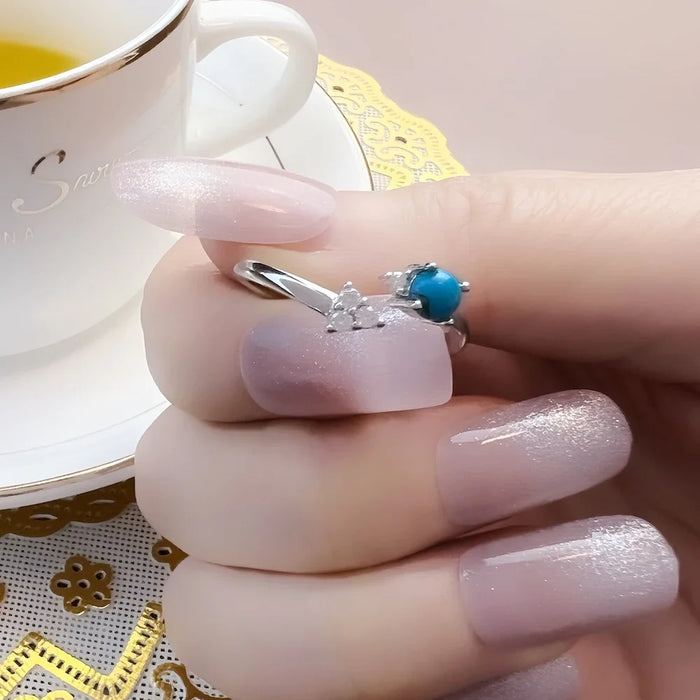 925 Sterling Silver Ocean Spirit Ring Trend Blue Arrow Design