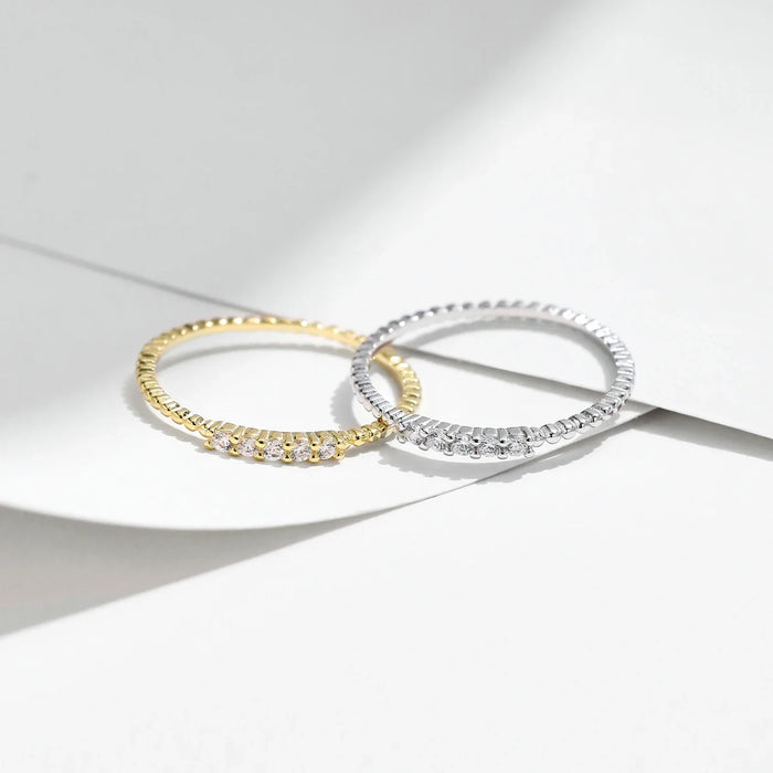 925 Sterling Silver Sparkling Moissanite Eternity Bandstackable Ring For Women