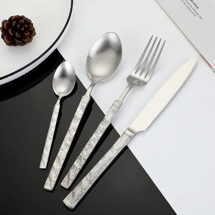 4 Piece Stainless Steel Tableware Set For Dining