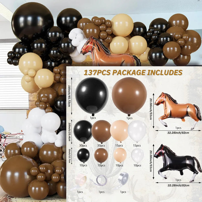 137Pcs Western Cowboythemed Balloon Arch Kit For Rodeo Farm Parties Western Birthday Parties And General Celebration Decorations