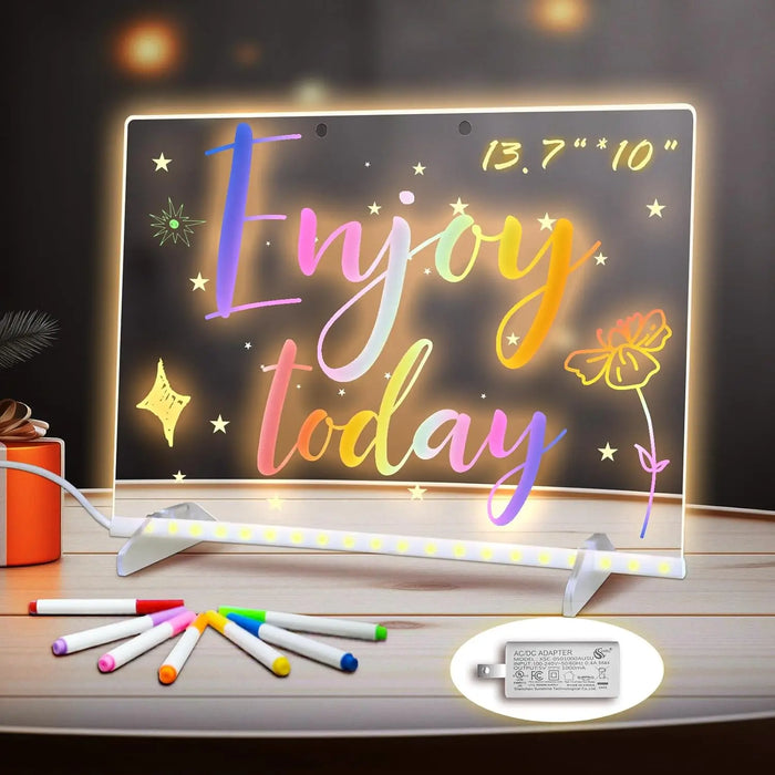 Colourful Led Dry Erase Board 13.7X10 4 Modes Adapter & Chain