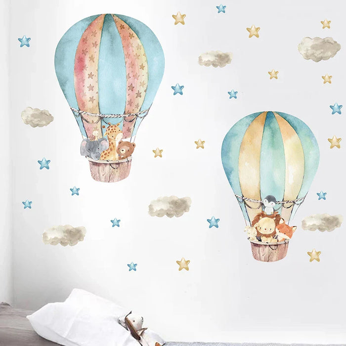 Whimsical Hot Air Balloon Wall Decals For Kids Room