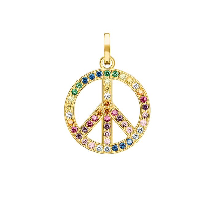 925 Sterling Silver Rainbow Peace Pendant & Gold Plated Classic Gift For Women